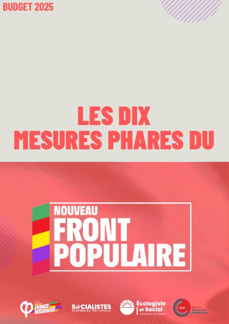Couverture : Budget NFP 2025, Budget 2025