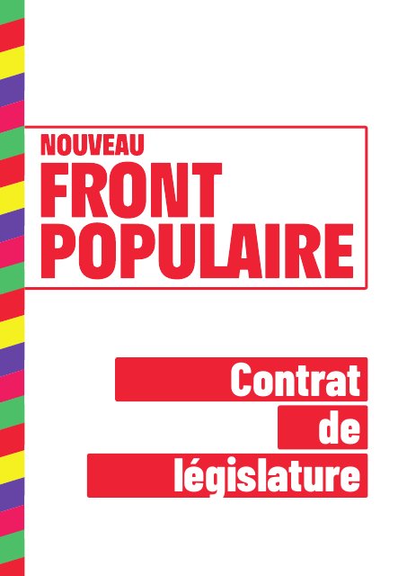 Couverture : Contrat de législature NFP, Législatives 2024
